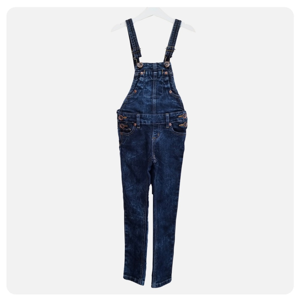 Justice Premium Girls Dark Wash Full-Length Denim Overalls! Size 12R